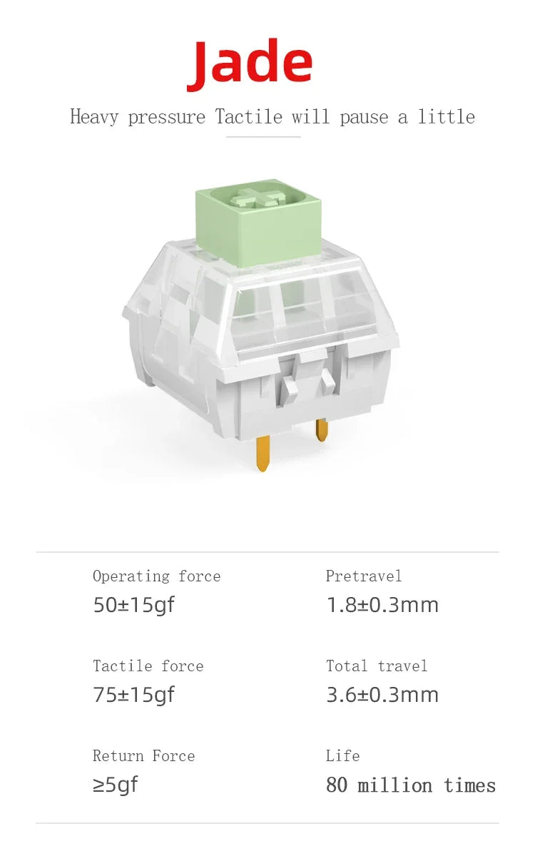 kailh box Jade box Navy Switch kailh  Clicky Tactile Switches Mechanical keyboard Gaming Switch Heavy pressure hands  Jade Navy