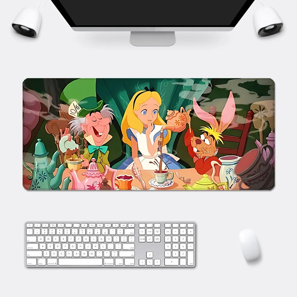 Cartoon Alice in Wonderland Mousepad HD Printing Computer Gamers Locking Edge Non-slip Mouse Pad XXL90x40cm Keyboard PC Desk Pad