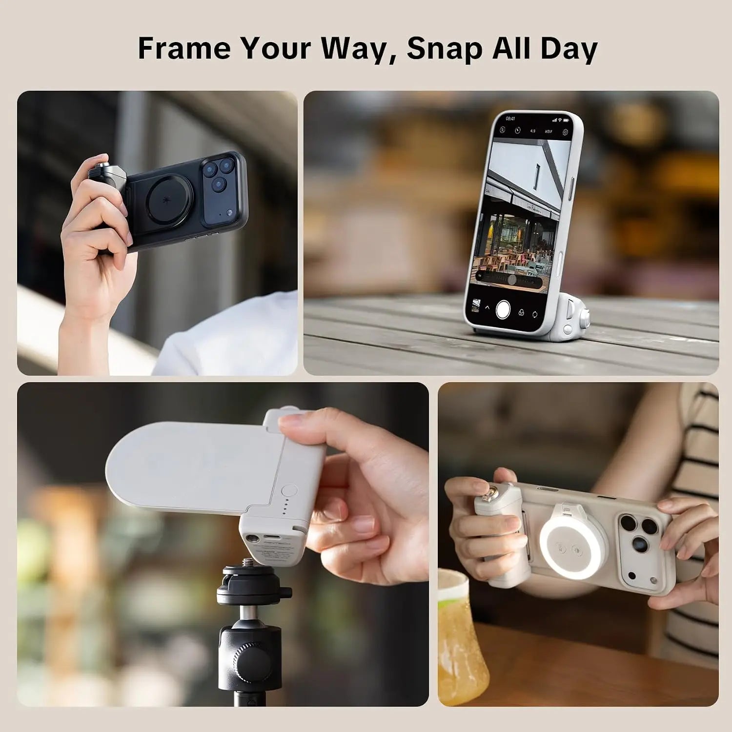 PGYTECH MagCam 2 Phone Grip 3-in-1Camera Phone Grip Modular Kit Bluetooth Remote