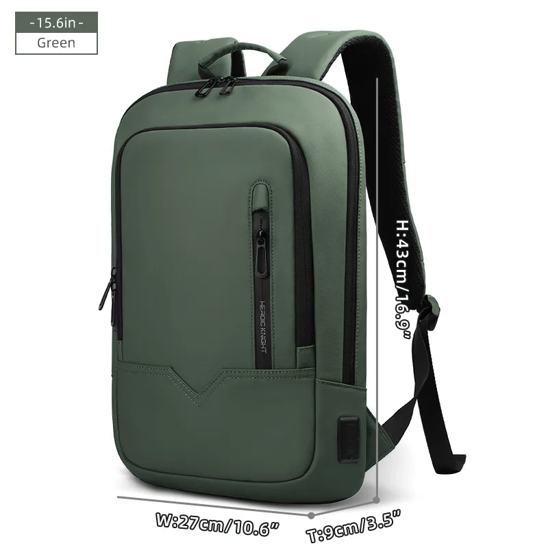 Heroic Knight Backpack Men Multifunction Business Waterproof Slim Laptop Backpack Fashion 15.6