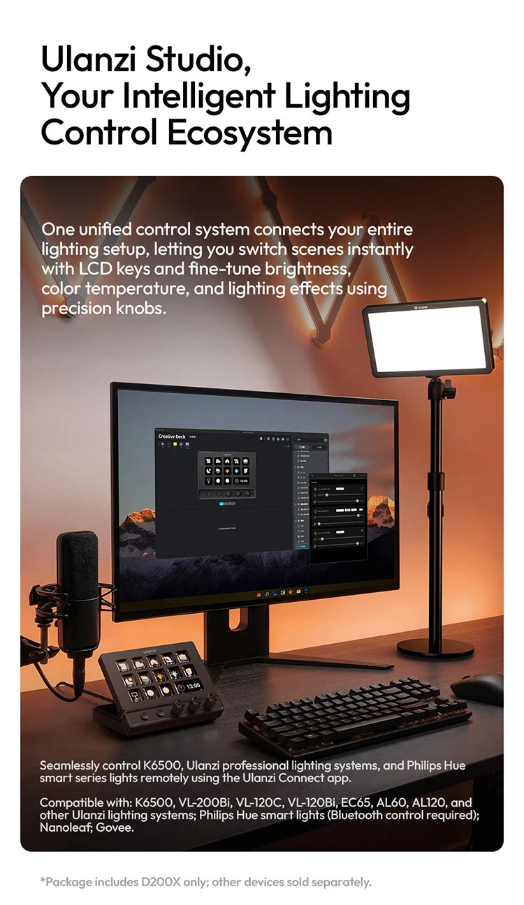 Ulanzi D200X StreamDeck Visual Keyboard Creative Control Hub 8-in-1 Docking Station Ecosystem Video Output Data Transfer Editing