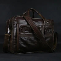 High Quality Genuine Leather Men Briefcase Business bag Crazy Horse Leather Large 17