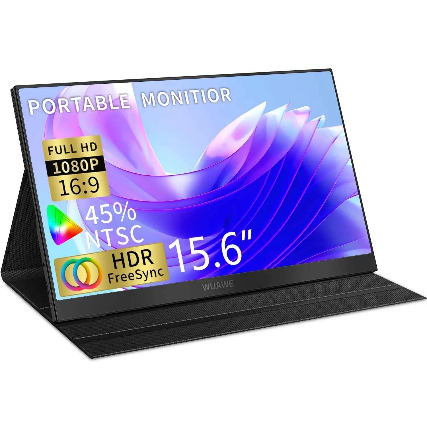 2024 New HDRinch Portable Monitor Laptop, 15.6-inch 1080p72 NTSC 100 sRGB USB C HDMI Travel External Second Computer Screen HDRi