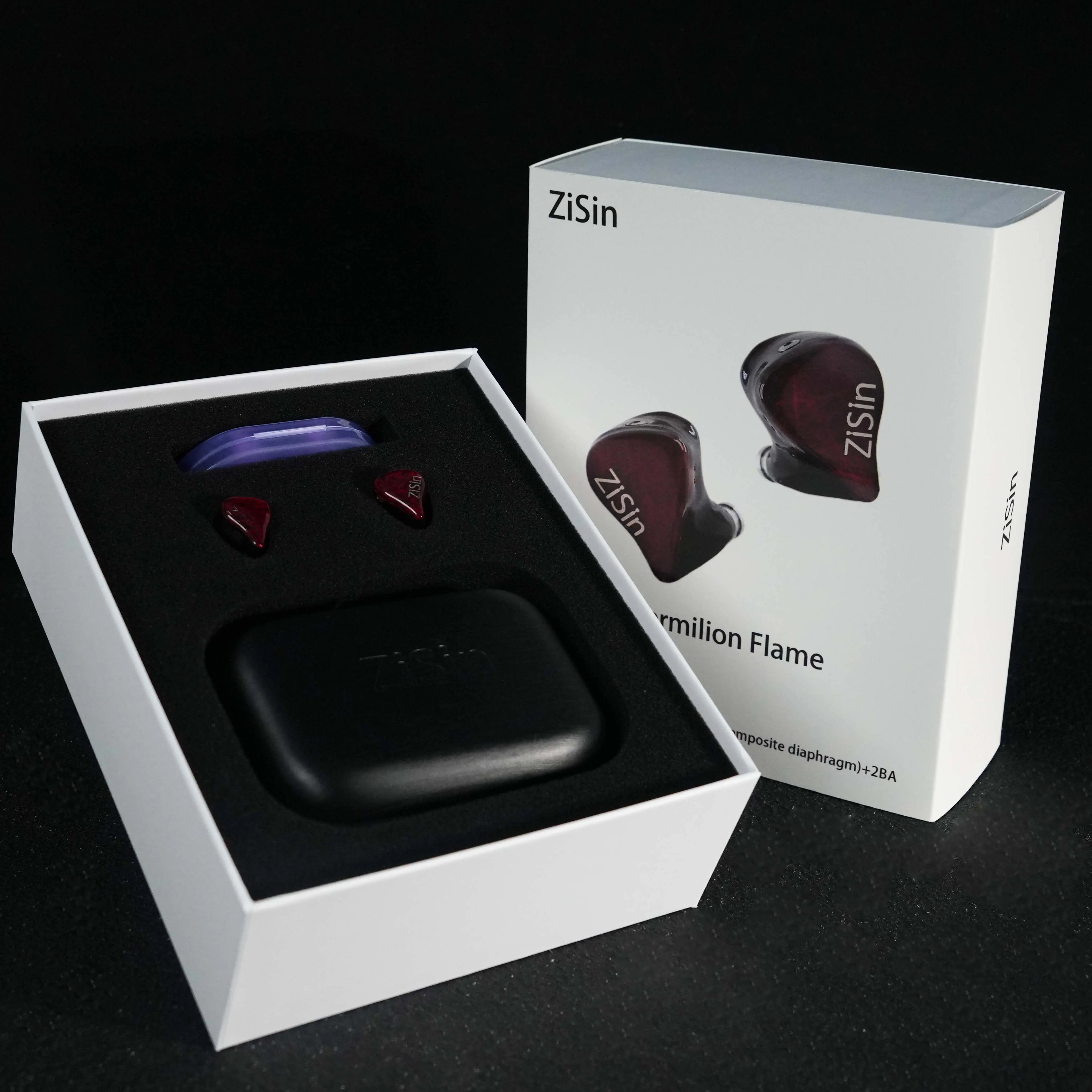 ZiSin Vermilion Flame In Ear Earphones 1DD+2BA Hybrid Drive Noise Reduction IEM 0.78mm/2PIN 4.4mm Monitoring Wired Earphones
