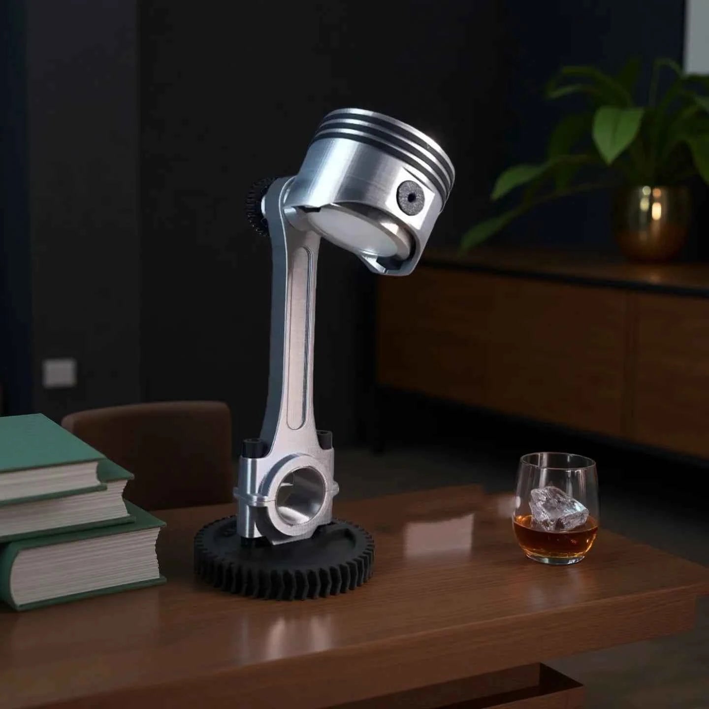 Automobile engine piston Desktop Ornament Dimmable Night Light Student Dormitory Reading Eye Protection Bedroom Desk Decorative
