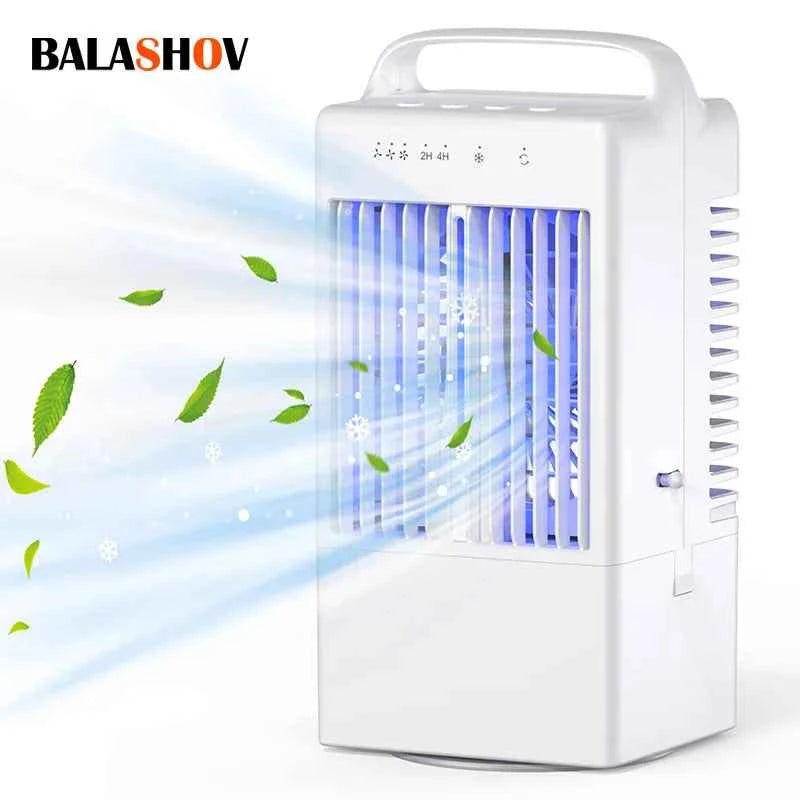 Small Electric Fan with Water and Ice Office Air Conditioning Fan Air-conditioning Fan Desktop USB Portable for Home Bedroom