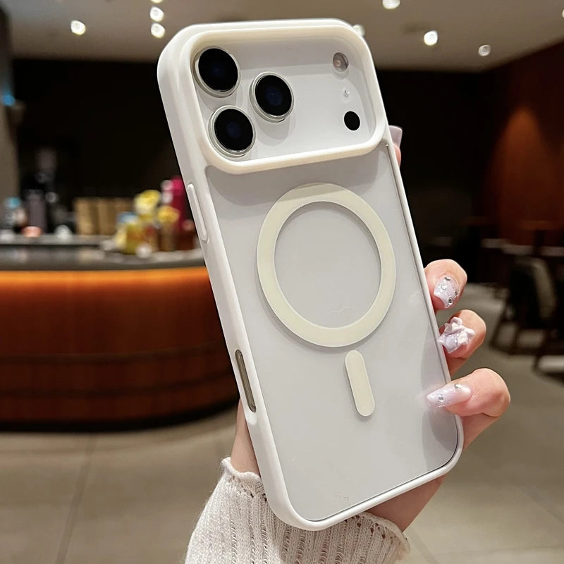 New 17 pro max Clear Magnetic Phone Case for iPhone 17 Air 17 pro max Magsafe Candy Color Transparent Protector Back Cover