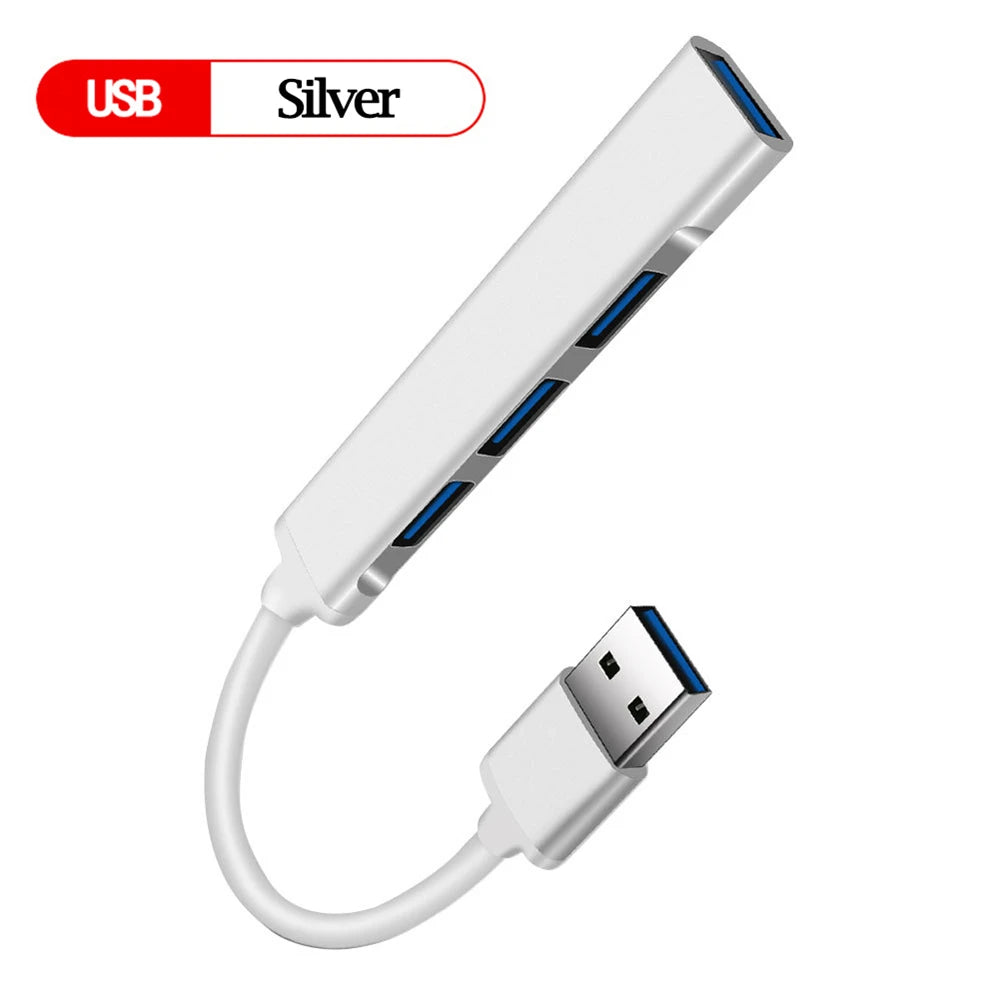 USB 3.0 Hub USB Hub 4 Port High Speed Type c Splitter 5Gbps For PC Computer Accessories Multiport HUB 4 USB 3.0 2.0 Ports