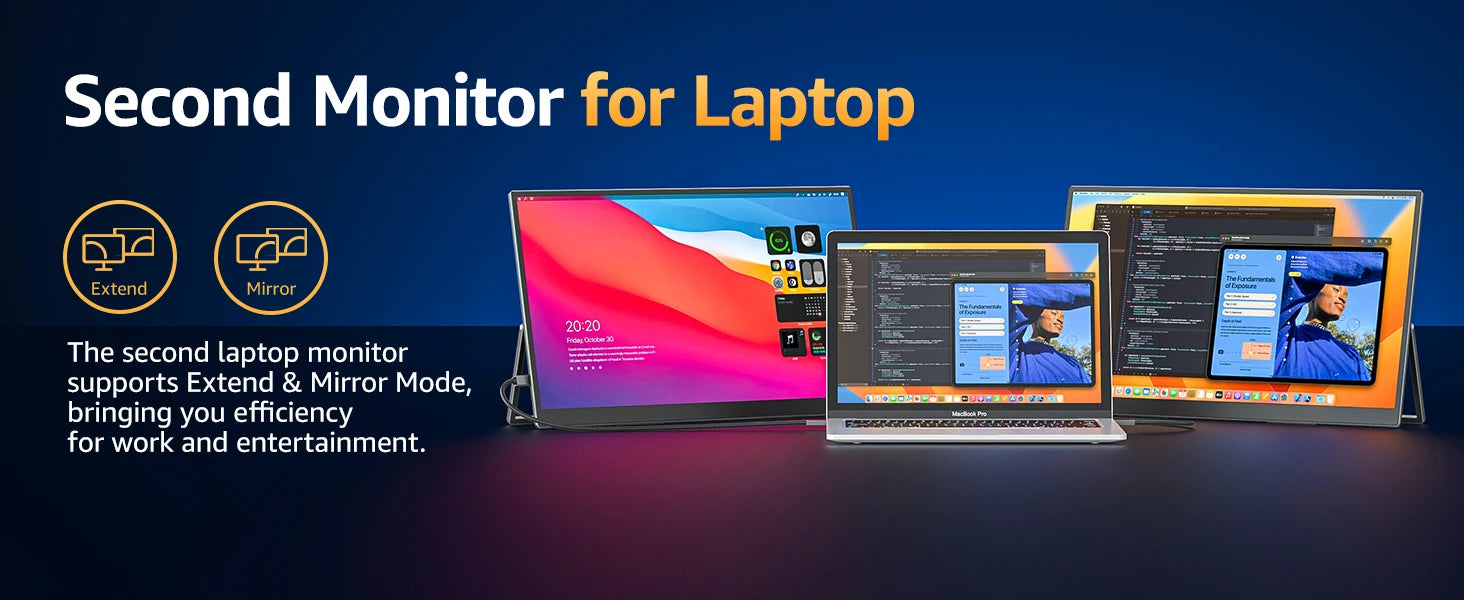 UPERFECT 18.5 Inch Computer Gaming Display Portable Monitor 120HZ IPS Laptop HDMI USB C External Screen With VESA Adjust Stand