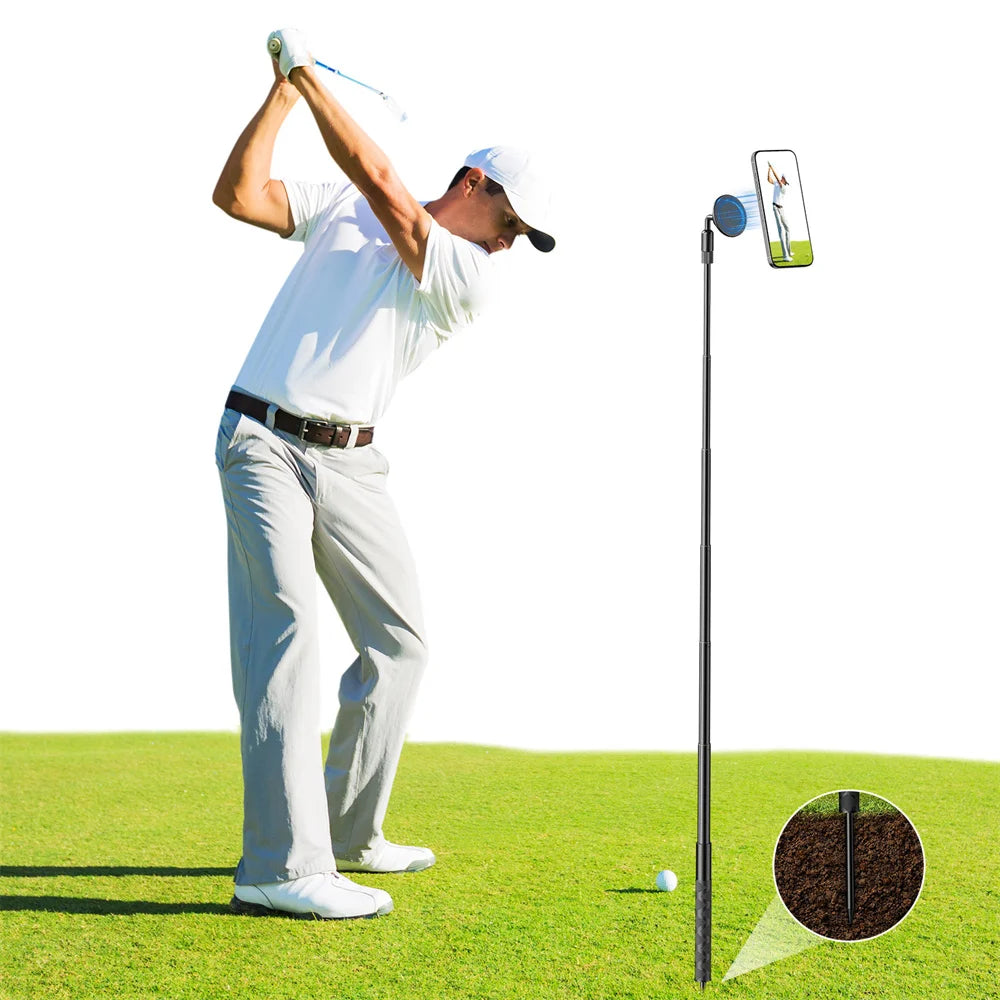 Golf BallHead Mobile Phone Magnetic Stand Outdoor Swing Fishing Insertion Photography Selfie Stick Hand Tools for Magsafe iPhone
