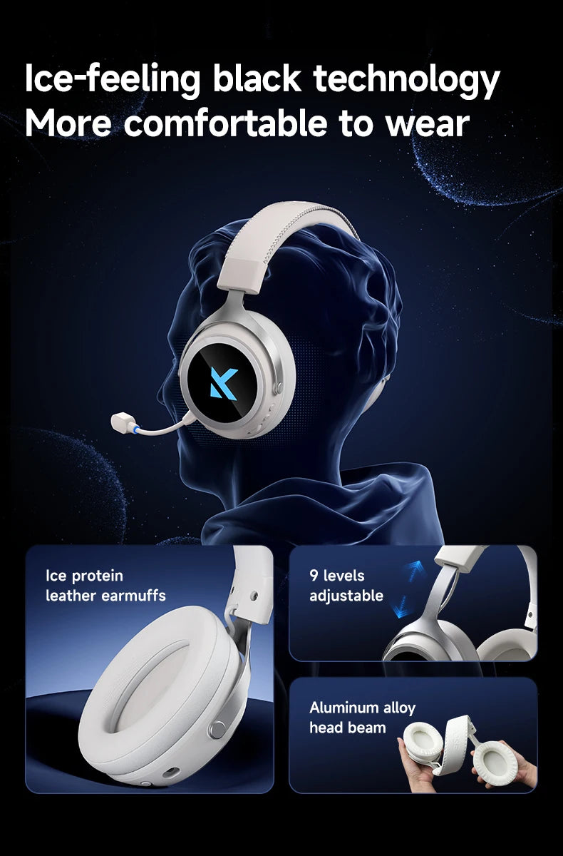 MCHOSE X9 Wireless Headworn Game 7.1 Headset Bluetooth 2.4G Three Mode E-sports Noise Reduction Headset Headset FPS for Gifts