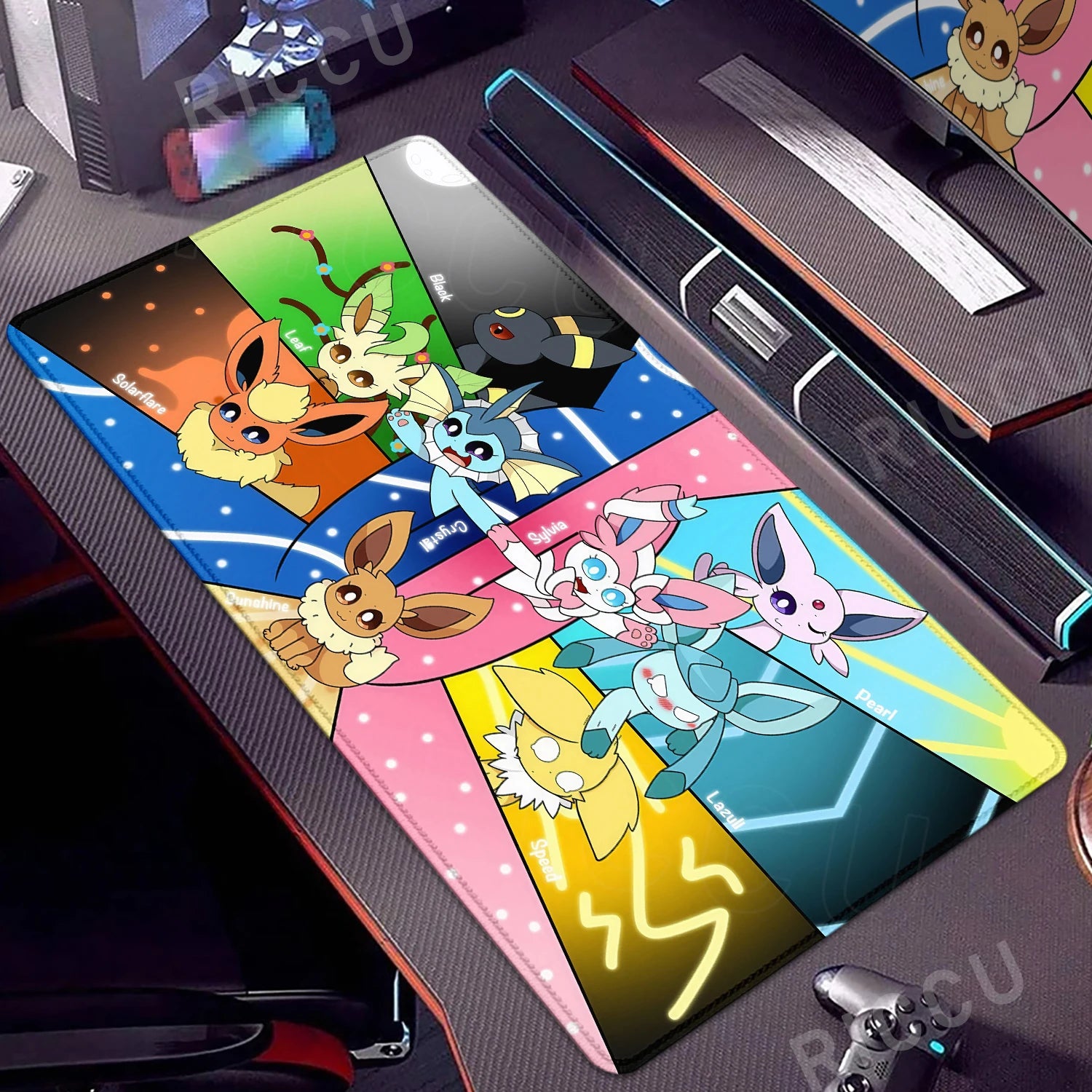 Large Mouse Pad Anime Gaming Speed Mousemat Eevee Desk Mat Gamer Keyboard Mousepad Office Accessories P-pokemon Kawaii Deskmat