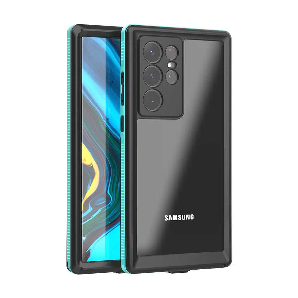 IP68 Waterproof Diving Swim OutdoorSport TPU Armor Cover Case For Samsung Galaxy S22 Ultra Plus S21 S20 Note 20 Ultra Note 10
