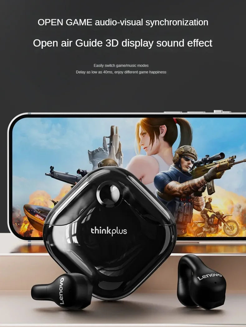 Lenovo XT61 Bluetooth 5.3 Earphones With Noise Reduction Earbuds Sports Gaming Touch Control Earhooks Waterproof HeadsetS