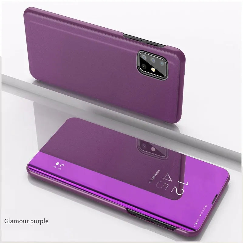 Mirror Flip Case for Samsung Galaxy S25 S24 Ultra S23 FE S22 S20 S21 Plus Back Cover for Galaxy S10 Plus S10e 5G Case