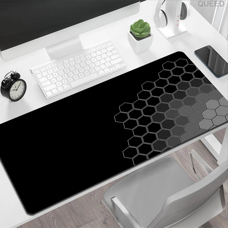 900x400 Geometric Art Large Gaming Mouse Pad Gamer Big Mouse Mat Computer Gaming Locking Edge MousePad Keyboard Desk Mice Pads