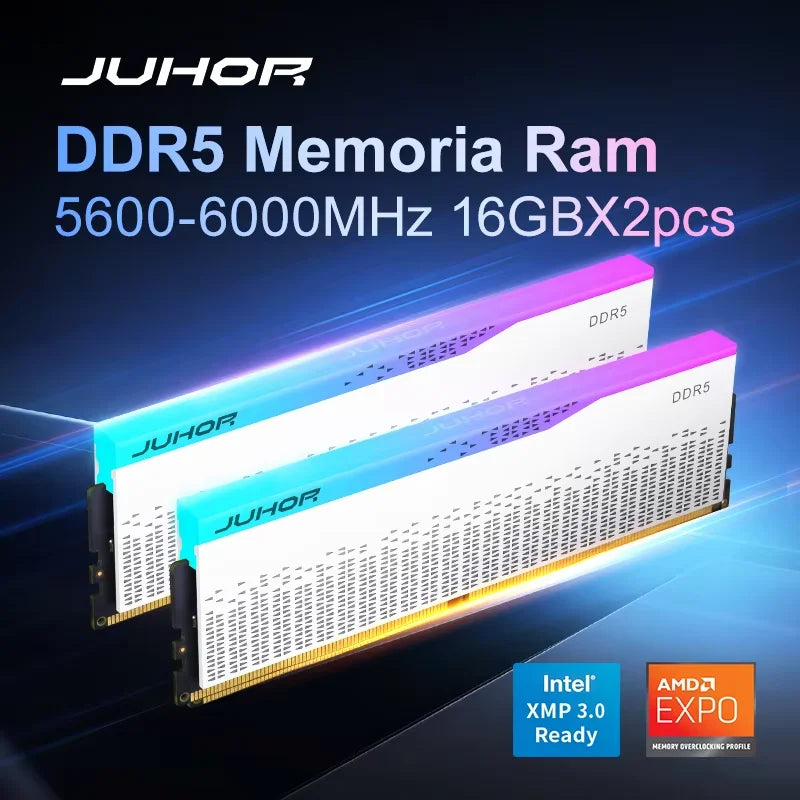 JUHOR Desktop Memory RGB DDR5 16GBX2 6000MHz 5600MHz High speed Memory Ram - WinSupport Tech