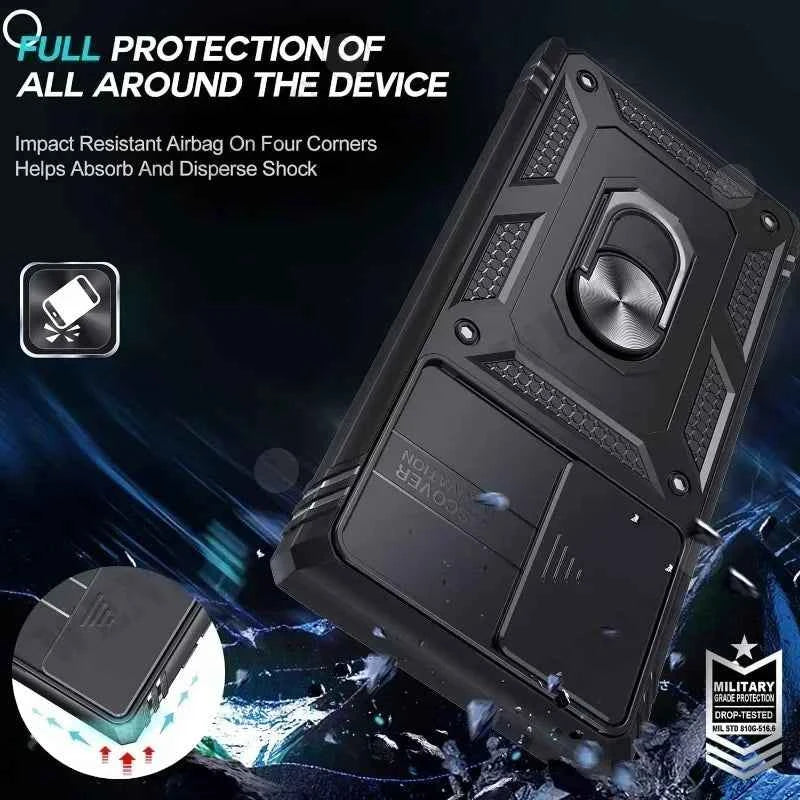 Case For Samsung S26 Ultra S25 S24 S23 Plus S25 FE A57 A56 A37 A36 A17 A16 5G Heavy Duty with Camera 360 Degree Kickstand Cover