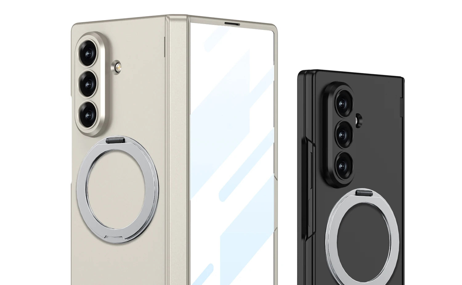 Magsafe Rotating Bracket Case For Samsung Galaxy Z Fold 7 Skin-feel Matte With Glass Film ZFold7 Magnetic Hinge Protective Cover