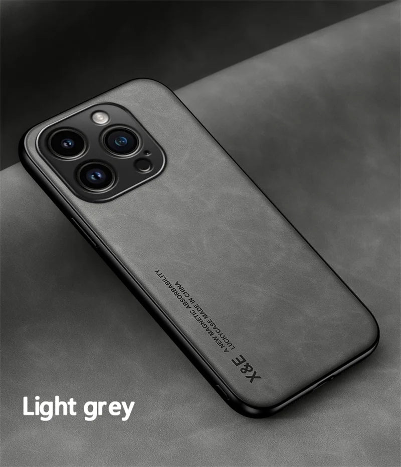 Luxury Magnetic Leather Case For iPhone 16 15 14 13 12 11 Pro Max Mini Plus XR XS X SE 15Pro Shockproof TPU Silicone Back 2026