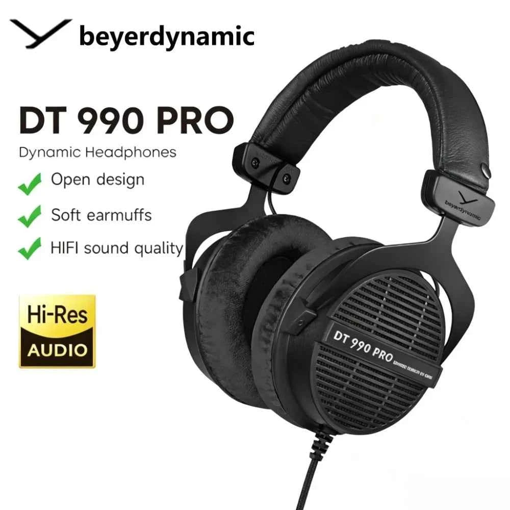 Beyerdynamic DT 990 Pro Open Back Headphone Premium HiFi Audio Comfort Wired Headset for Studio Mixing Gaming Daily DT990 Pro