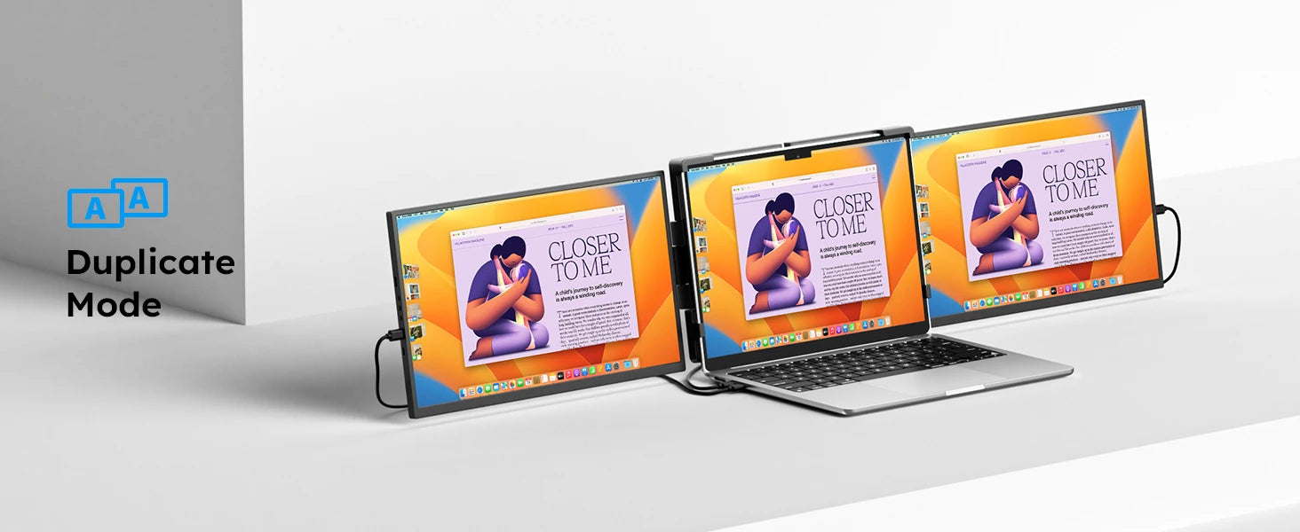 15.6inch Triple Screen Extender For Laptops 1080P FHD IPS Portable Dual External Monitors For Macbook Windows Extension 13-17