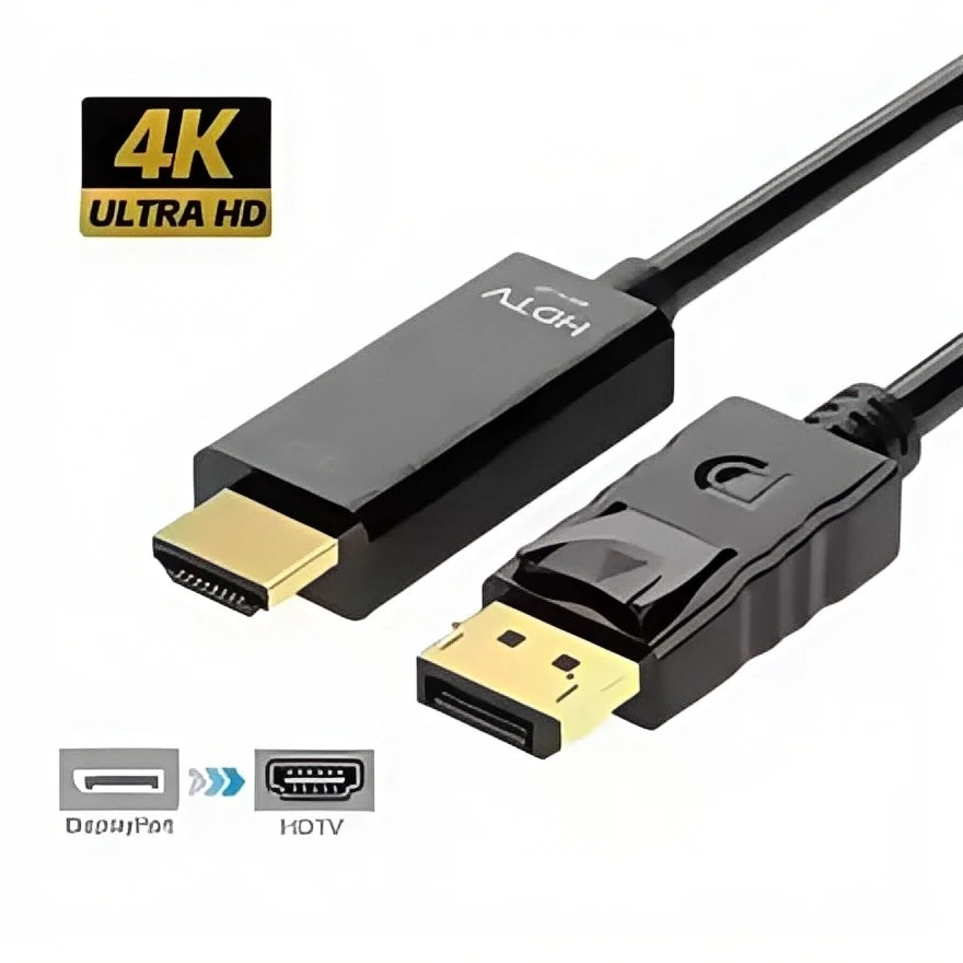 1.8M (6FT) DisplayPort to HDMI Cable - 4Kx2K Gold Plated Connector, DP to HDTV Adapter for PC/Laptop/Monitor/Projector - WinSupport Tech