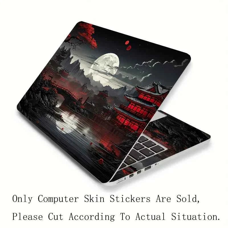Set of 1 Set of 2 Cartoon Deep Mountain Moon Design Computer Skins, Universal Vinyl Scratch Resistant Stickers for Mac Book and