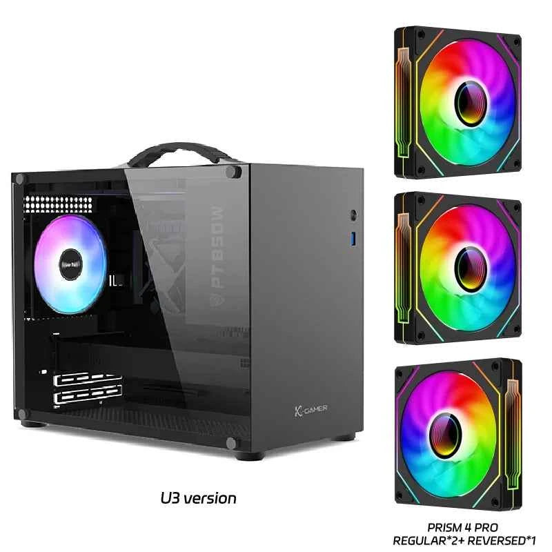 PowerTrain X-GAMERX X100 M-ATX Portable Computer Case ITX  MATX  Power Supply Support U3 Type-C Desktop MINI Small Chassis