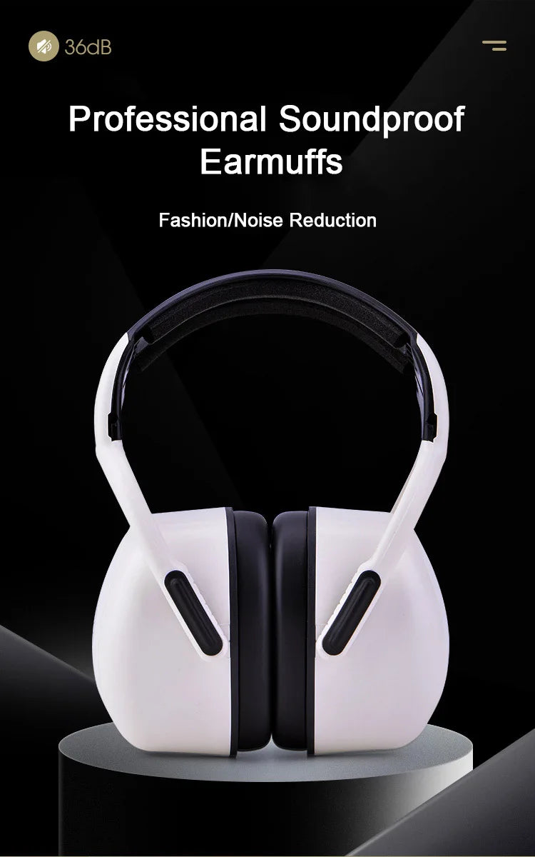 Soundproof Earmuffs Professional Protection Adult Anti-Noise Students Learn Noise Reduction Quiet Industrial Earmuffs 36db