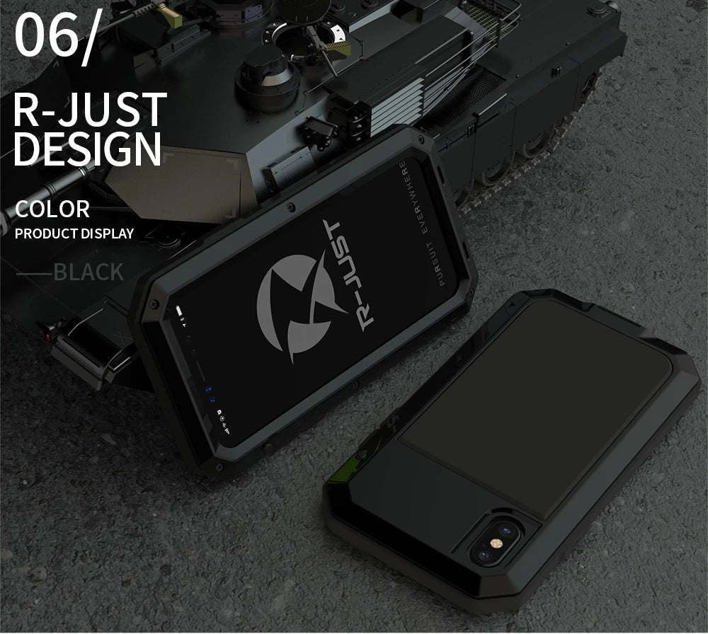 Heavy Duty Metal Aluminum Phone Case for iPhone 14 13 12 11 Pro Max XR XS 6 6S 7 8 Plus X SE Doom Armor Shockproof Case Cover