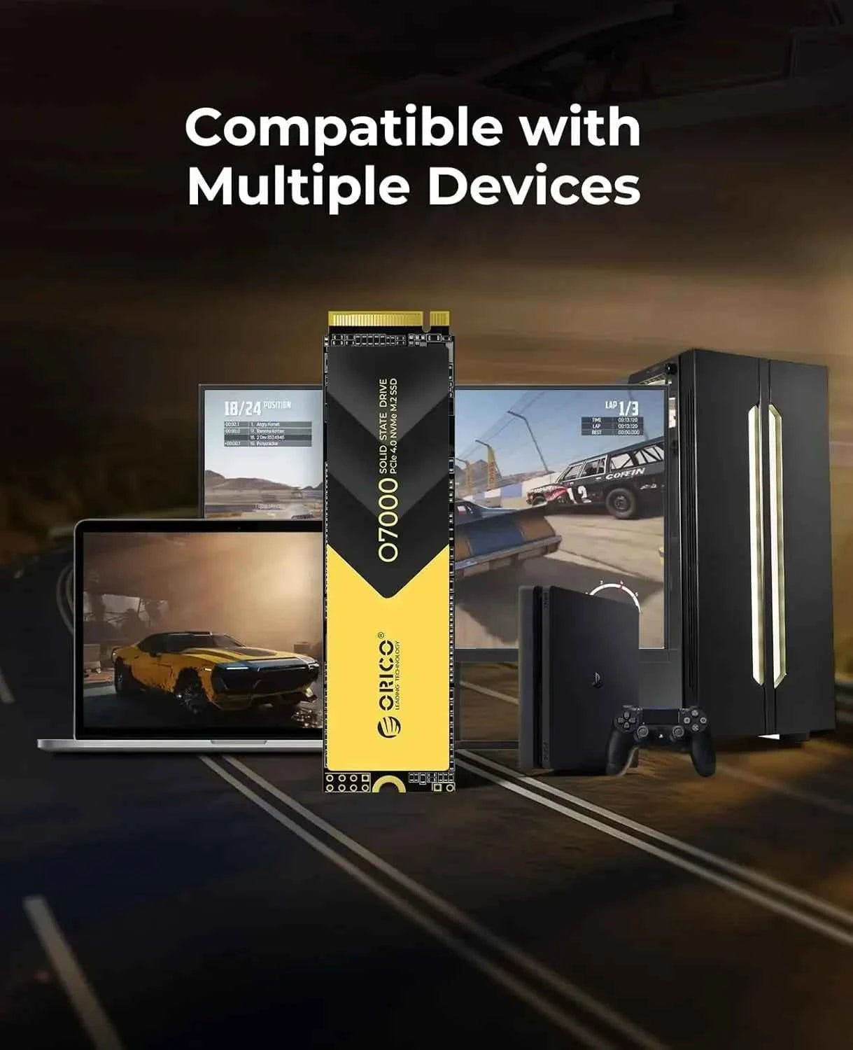 ORICO 2TB NVMe SSD PCIe 4.0 Up to 7400MB/s, M.2 SSD 2280 PCIe 4.0X4 Internal Solid State Drive SSD for Gamers and Creators