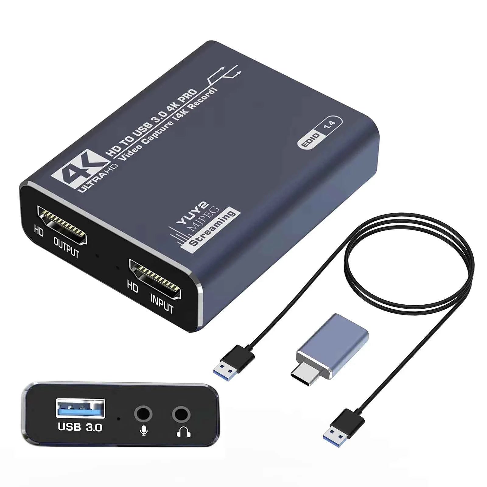 USB 3.0 Capture Card 4K HDMI-compatible Loop-Out 1080P@60Hz Audio Video Game Capture Card for PS5/4 Laptop PC Live Streaming OBS