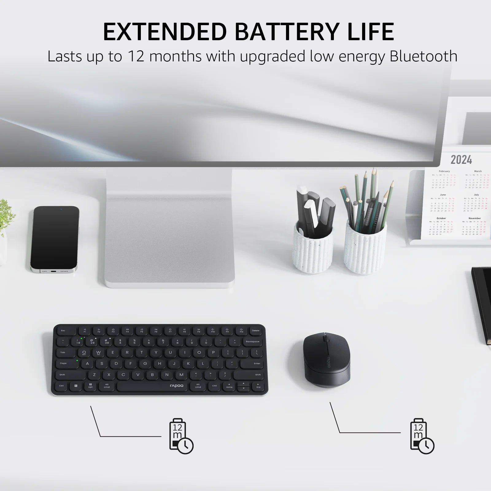 Rapoo 9010M/E9050L/E9350L Multi-Device Wireless Bluetooth Keyboard 2.4G/Bluetooth 5.0/4.0 Support 4 Devices