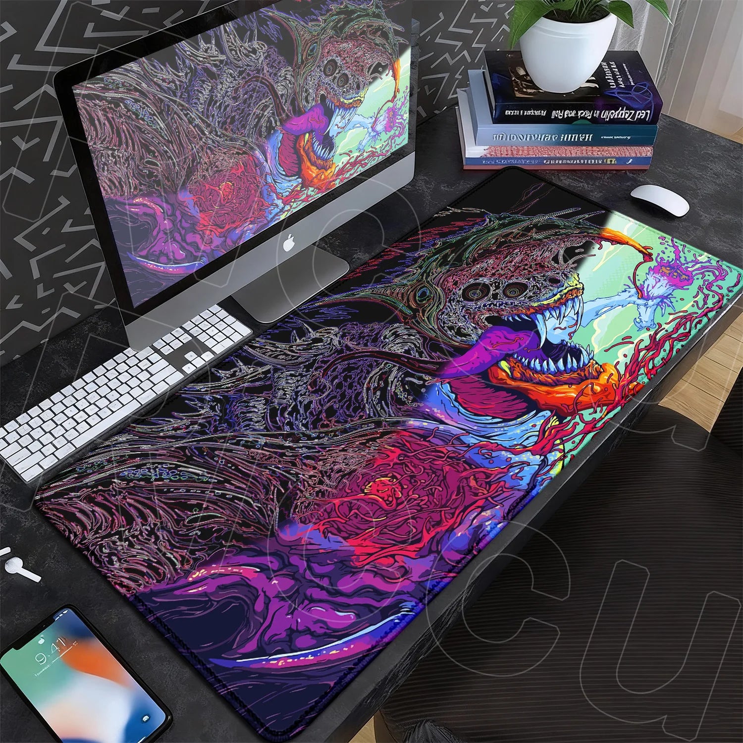 60x35cm Company Office Mice Extend Carpet XXL Hyper Beast Non-slip Rubber Mouse Pad Keyboard Gaming Accessories Cool Monster Mat