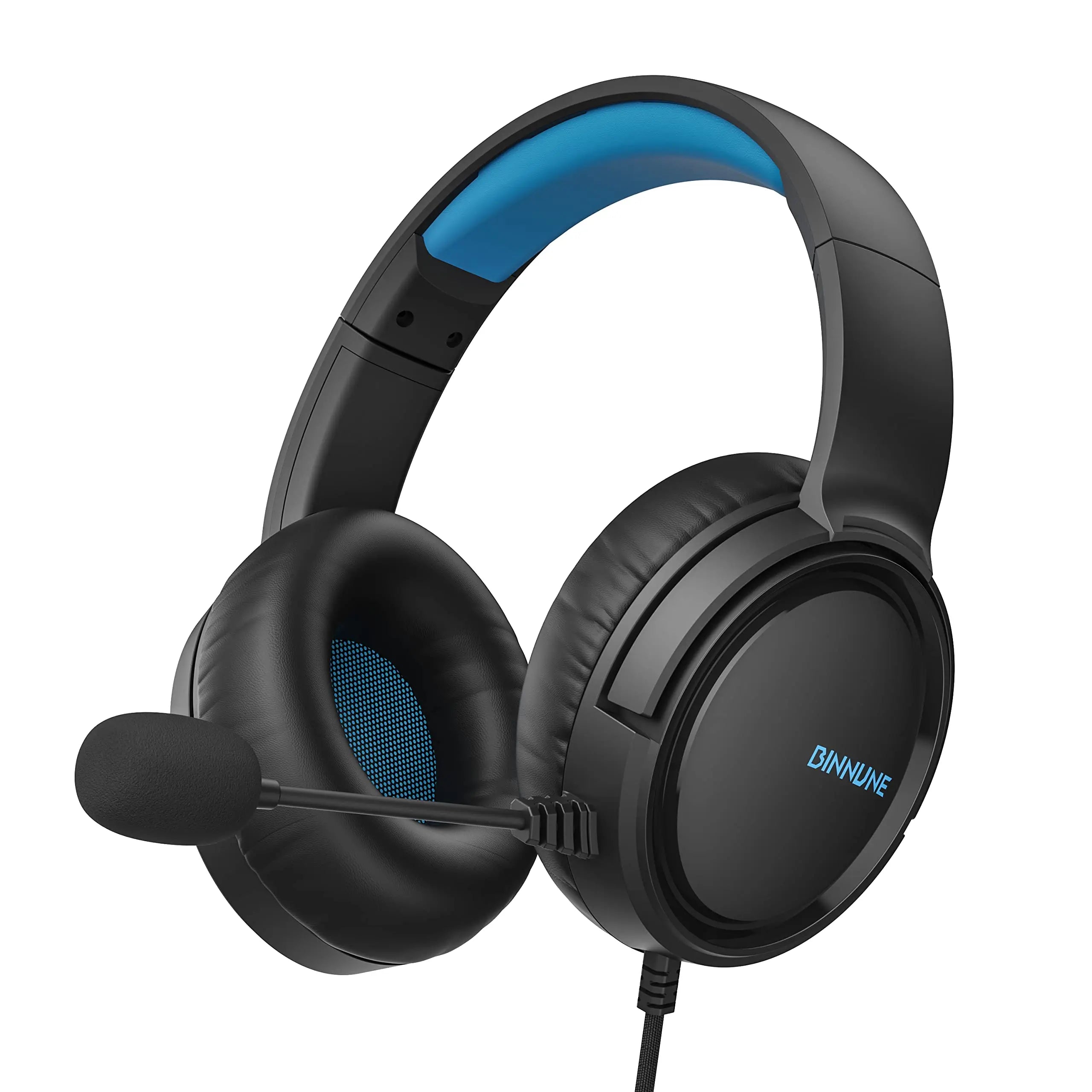 BINNUNE Gaming Headset with Mic – Wired Headphones for PS5, PS4, Xbox Series X|S, Xbox One, PC & Switch, Noise Cancelling Stereo Gaming Headphones.