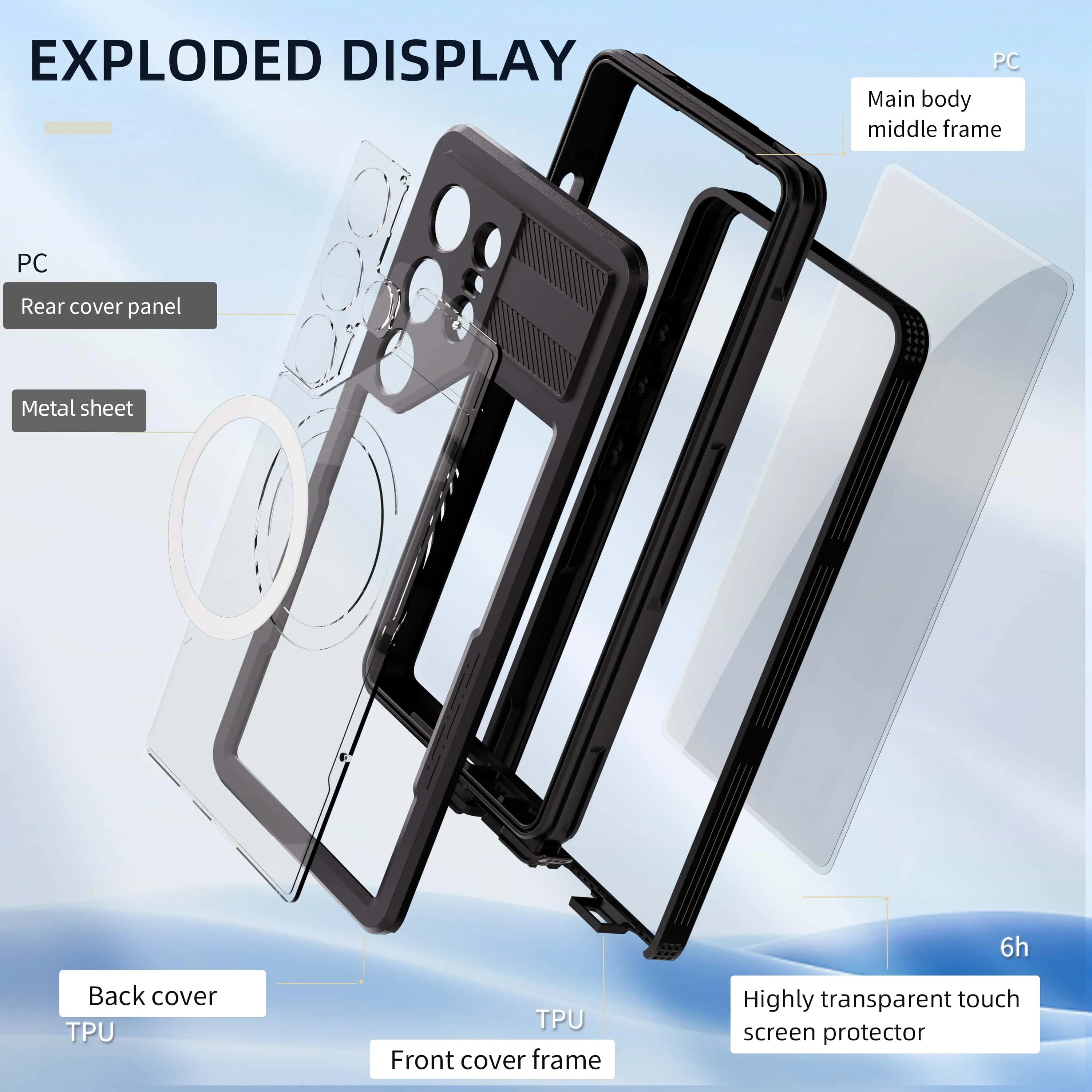 IP68 Waterproof Phone Case with Magnetic Lanyard for Samsung Galaxy S25 Ultra S24 (Note: S23 does not have a magnetic feature)