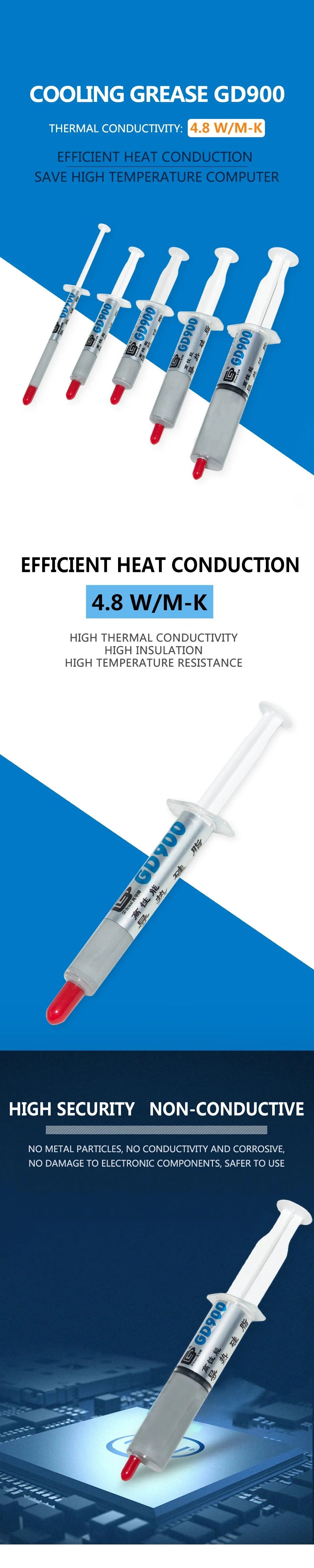 Coolcirc GD900 1g 7g 15g 30g Thermal Grease Paste Conductive High Performance Efficient heat 4.8W/M-K for CPU GPU