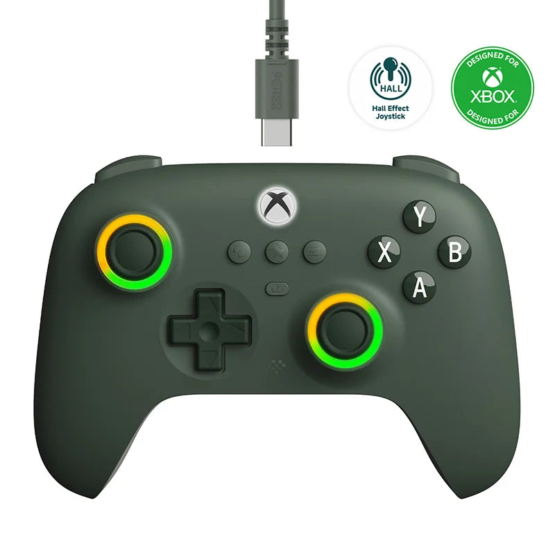 8BitDo Ultimate C Wired Gaming Controller for Xbox, RGB Lighting Fire Ring and Hall Effect Joysticks, Windows 10/11 - WinSupport Tech