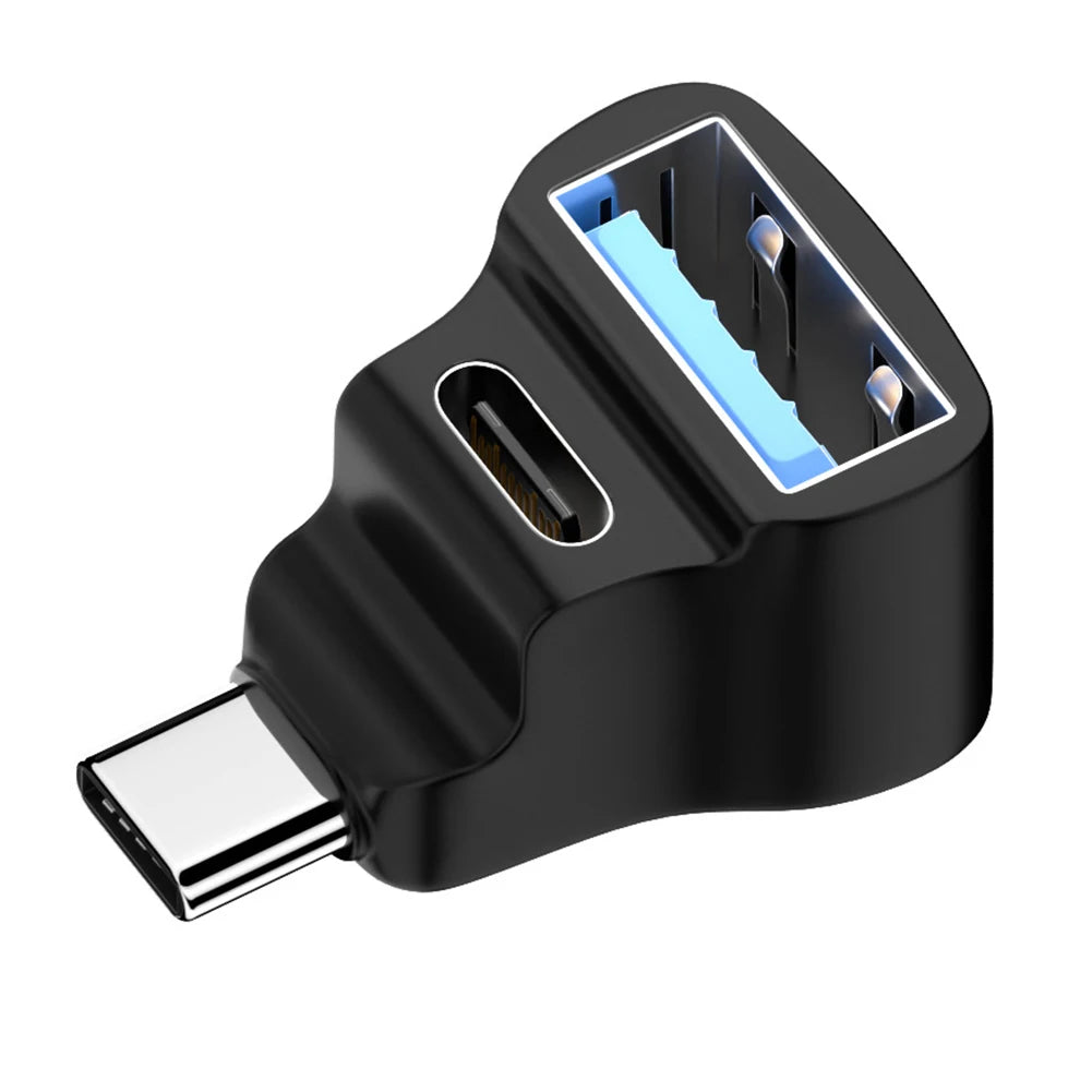 1 To 2 USB-C To USB-C USB-A Adapter 100W USB-C Male To USB-C USB-A Female Adapter 20Gbps 8K 60HZ U-shaped for  STEAM DECK/Switch
