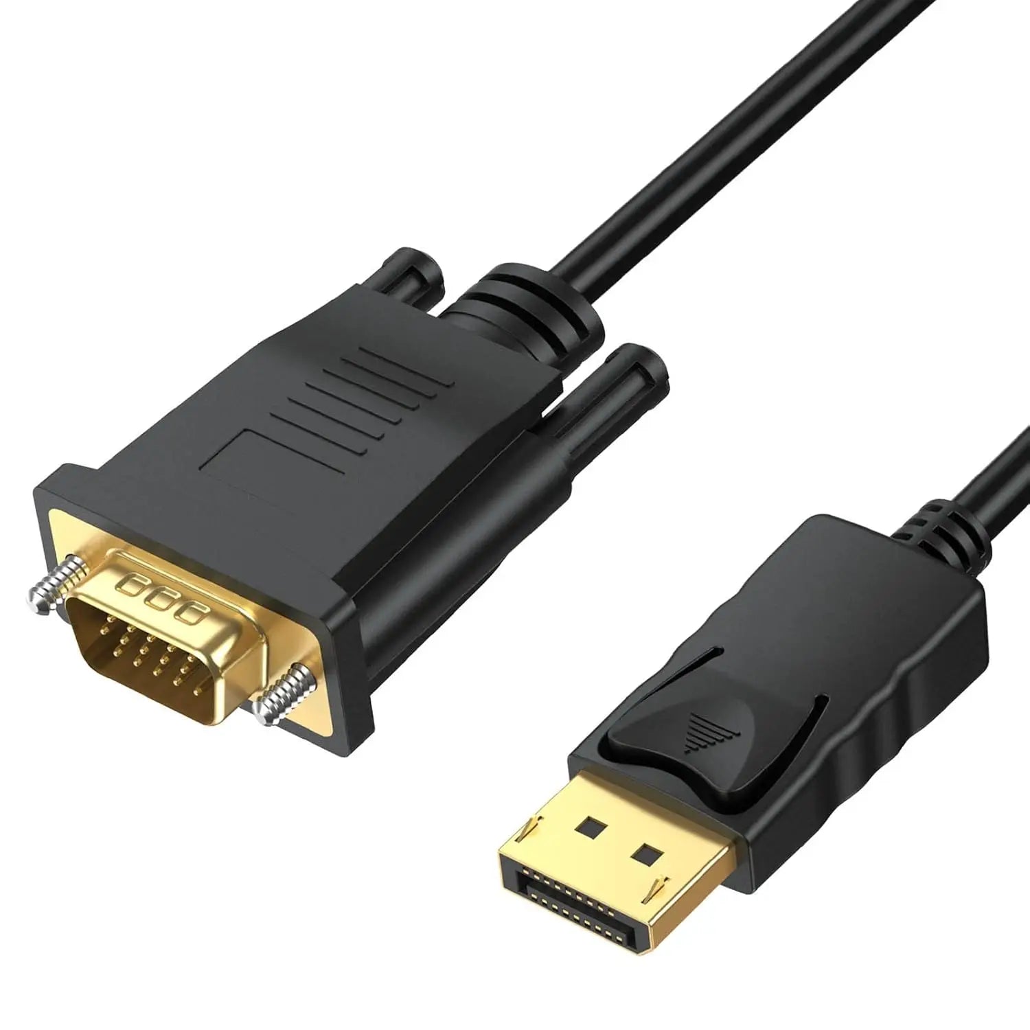 DisplayPort to VGA Cable 6FT/1.8M,Gold Plated DP Male to VGA Male Adapter 1080P@60Hz for Laptop, PC, Monitor, TV, Projector