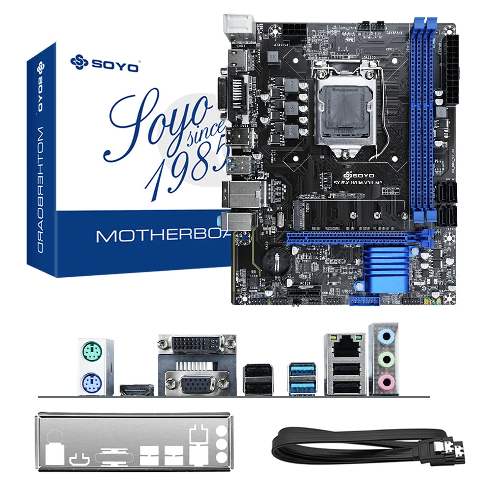 H81 Motherboard SOYO DDR3 LGA 1150 RAM 16GB Support I3 I5 I7 Nvme NGFF M.2 Slot VGA HDMI-Compatible RJ45 Gaming Mainboard