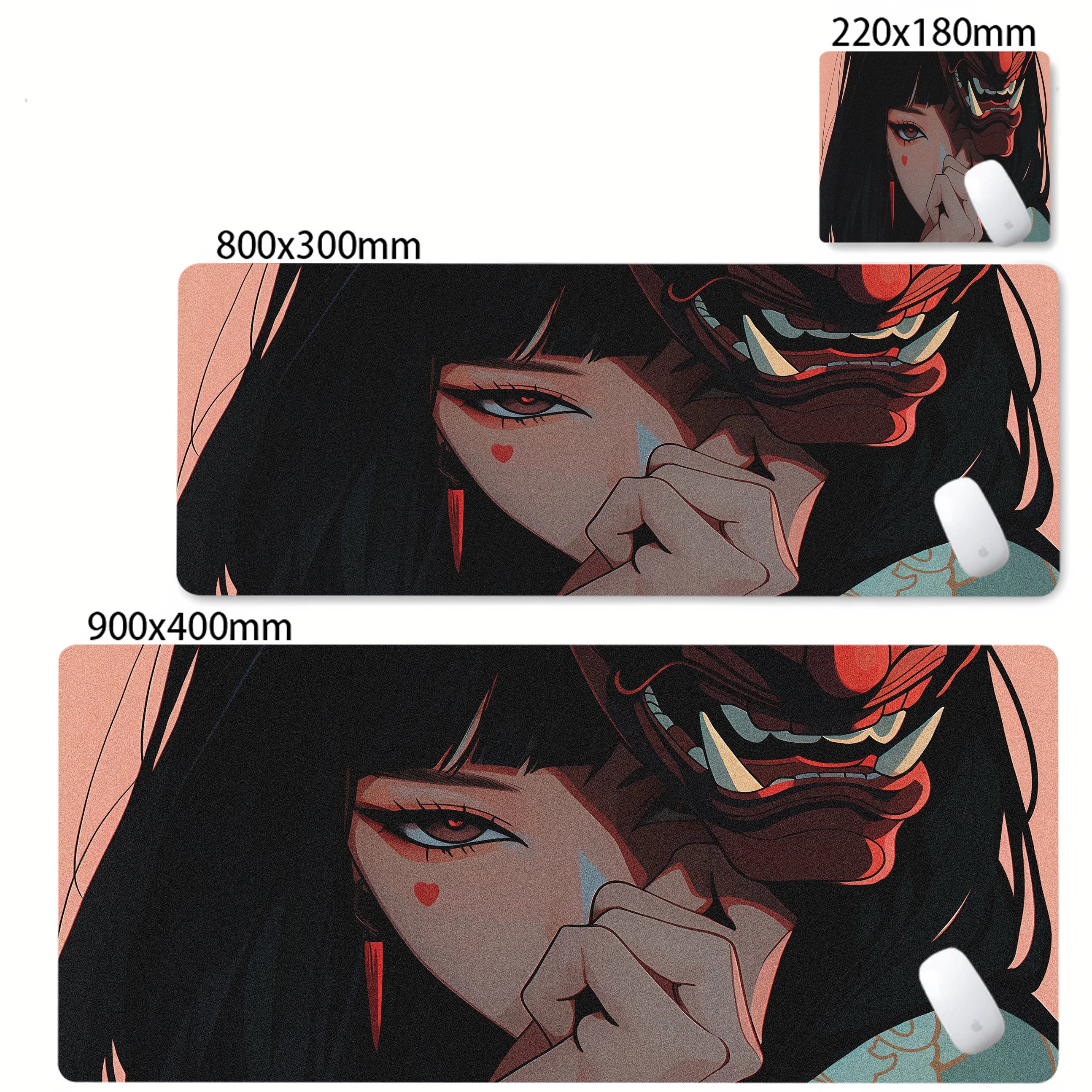 Mask Anime Girl Mouse Pad Large Computer Office Game Table Mats XXL Rubber Anti-slip Gaming Keyboard Mousepads Long Desk Pads