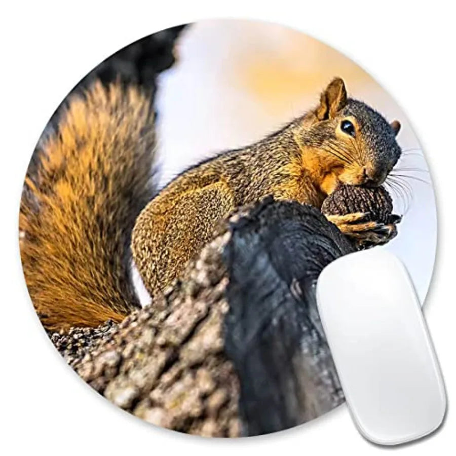 Mouse Pad No Prob Llama with Glasses Motivational Quotes Non-Slip Round Mousepad