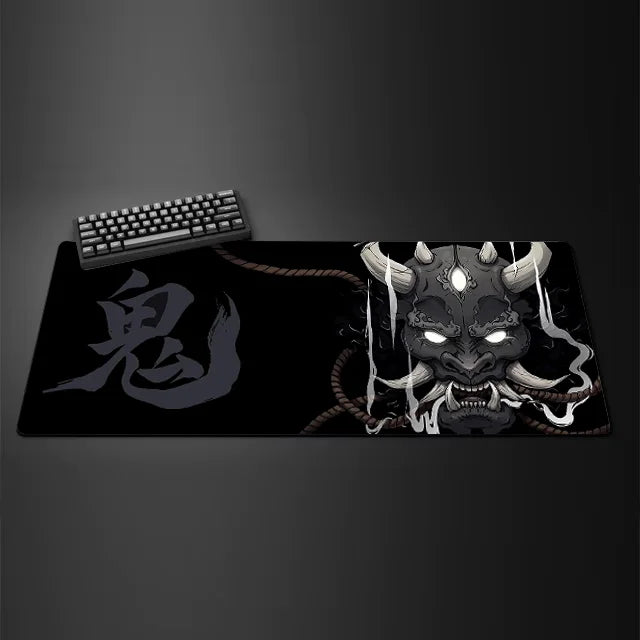 Game mouse pad Japanese samurai devil mousepad black ghost face gamer desk mat mouse pad carpet gaming accessories table pad