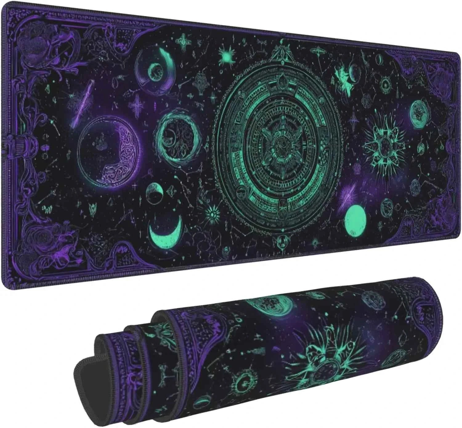 Goth-Themed Extended Gaming Mouse Pad – XL Large Desk Mat with Stitched Edges for Gamers and Home Office