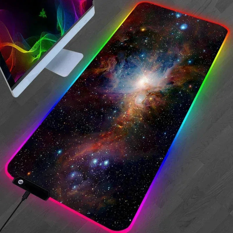 Hot Sell RGB Galaxy Milky Way Mouse Pad Carpet PC Gamer Computer Keyboard Desk Mat anti-slip Mousepad Gaming Accessories 900X400