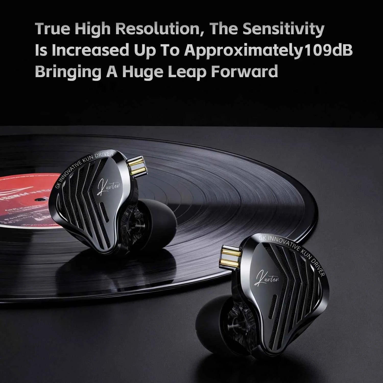 GK KUNTEN Dynamic Drive Headphones HIFI Heavy Bass Earbuds Sports Metal Headphones Detachable Headphones 2PIN KZ Zenith EDX
