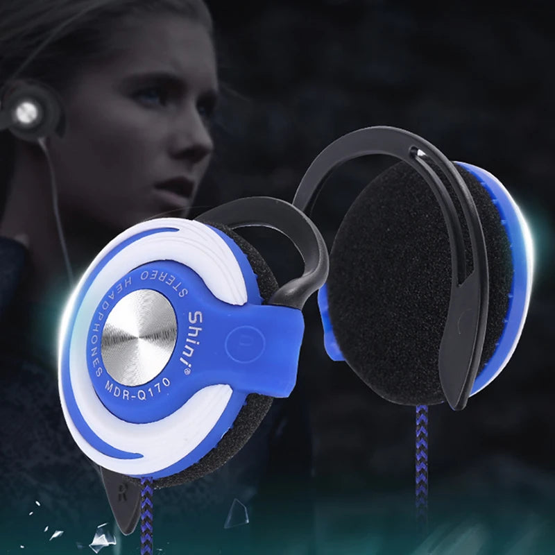 3.5mm Wired Headphones Ear Hook Heavy Bass Headset Adjustable  Earphones Running Sports Music Earphone for Phone