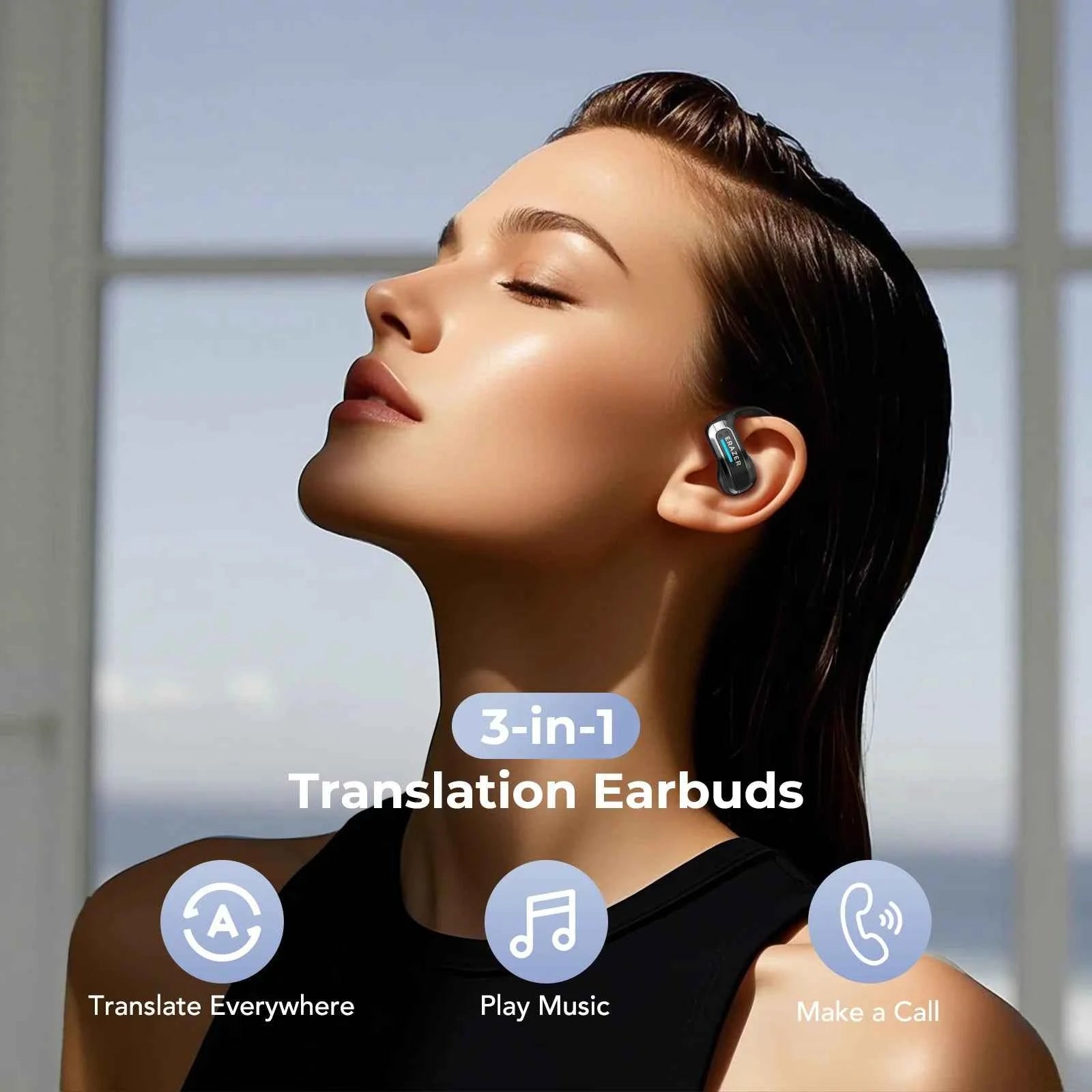 ERAZER X8 AI Translator Earbuds Gaming Bluetooth 5.4 Wireless Headphones Low latency HD Call Earphones with Mic Waterproof